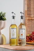 Amber | Ahşap Standlı 2'li 350 ml Zeytinyağı Sıvıyağ Şişesi Yağlık Yağdanlık - 1