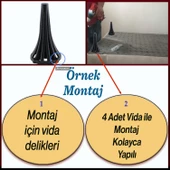 İstanbul 19 cm Siyah Mobilya Konsol Orta Sehpası Kanepe Koltuk Tv Ünitesi Baza Ayağı Ayak Ayakları - 3