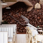 Kahve Çekirdeği Cafe Duvar Kağıdı Baskı - 2