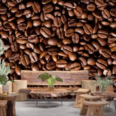 Kahve Çekirdeği Cafe Duvar Kağıdı Baskı - 1