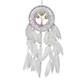 Hayat Ağaçlı Kuş Tüylü Ebruli Duvar Dekoru thumbnail 1