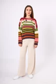 Peraluna Nadine Çizgili Bol Kesim Kazak - Multi thumbnail 1