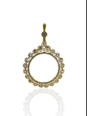 Tam Birli Zihnet Lirası Çerçeve Telkari İşleme Armut Altın Kolye thumbnail 1