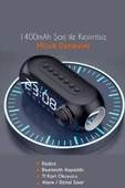 Alfalink BG-S8 Bluetooth Speaker HD Led Alarm Clock TF Card FM RadioTaşınabilir Speaker - 2