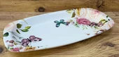 Seramik Çiçekli Kayık Tabak Dekoratif Sunum Tabağı 36 CM - 3