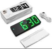 Alfalink  Yeşil LED Dijital Masa Saati Termometre Alarm Takvimli - 5