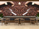 Kahve Çekirdeği Cafe Duvar Kağıdı Baskı - 3