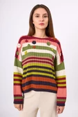 Peraluna Nadine Çizgili Bol Kesim Kazak - Multi thumbnail 2