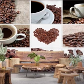 Kahve Cafe Duvar Kağıdı Baskı - 1