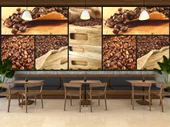 Kahve Çekirdekli Cafe Duvar Kağıdı Baskı - 3