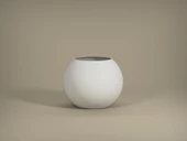 Fiber Saksı  Beyaz Küre Yuvarlak Top Vazo Dekoratif Saksı Fiberglas 25*25cm - 4