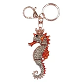 Turuncu Kristal Taşlı Denizatı Anahtarlık thumbnail 1