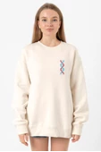 Bordo Mavi Dna Ekru Kadın 2ip Sweatshirt - 1