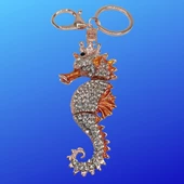 Turuncu Kristal Taşlı Denizatı Anahtarlık thumbnail 5