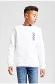 Bordo Mavi Dna Beyaz Çocuk 2ip Sweatshirt - 1