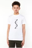 Siyah Beyaz Dna Beyaz Çocuk Bisikletyaka Tshirt - 1