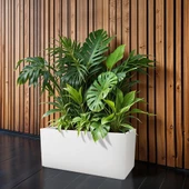 Fiber Saksı  Beyaz Küre Yuvarlak Top Vazo Dekoratif Saksı Fiberglas 25*25cm - 3