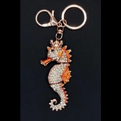 Turuncu Kristal Taşlı Denizatı Anahtarlık thumbnail 4