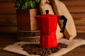 Taşev T1193 Piccolo Moka Pot 6 Fincan Kırmızı thumbnail 1