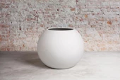Nettenevime Fiber Saksı  Beyaz Küre Yuvarlak Top Vazo Dekoratif Saksı Fiberglas 30*30cm - 5