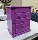 Hobi Takı Kutu Makyaj Şifonyer 90408 Model 9Çekmece Parlak MOR Ahşap MDF ElYapım - 8