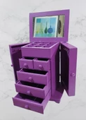 Hobi Takı Kutu Makyaj Şifonyer 90408 Model 9Çekmece Parlak MOR Ahşap MDF ElYapım - 2