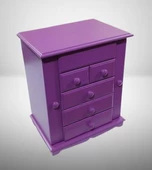 Hobi Takı Kutu Makyaj Şifonyer 90408 Model 9Çekmece Parlak MOR Ahşap MDF ElYapım - 5