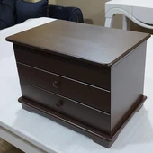 Hobi Takı Şifonyer 90411 Makyaj Kutu 2Çekmc Ayna Parlak KAHVERENGİ Ahşap MDF ElYap - 10