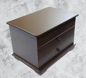 Hobi Takı Şifonyer 90411 Makyaj Kutu 2Çekmc Ayna Parlak KAHVERENGİ Ahşap MDF ElYap - 4