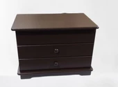 Hobi Takı Şifonyer 90411 Makyaj Kutu 2Çekmc Ayna Parlak KAHVERENGİ Ahşap MDF ElYap - 3