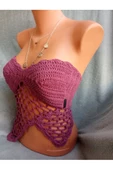 MAM Vip Handmade Bordo Crop Top Büstiyer - 3