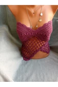 MAM Vip Handmade Bordo Crop Top Büstiyer - 4