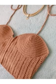 MAM Vip Handmade Koyu Bej Crop Top Büstiyer - 7