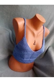 MAM Vip  Handmade Mavi Crop Top Büstiyer - 2