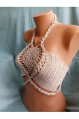 MAM Vip Handmade Bej Crop Top Büstiyer - 2