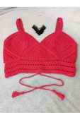 MAM Vip Handmade Kırmızı Crop Top Büstiyer - 4