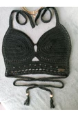 MAM Vip Handmade Nefti Yeşil Crop Top Büstiyer - 7