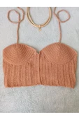 MAM Vip Handmade Koyu Bej Crop Top Büstiyer - 8