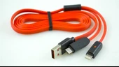 Remax Sametime (Kırmızı) Apple İphone lightning ve Samsung Micro usb kablo - 1