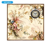 Galaxy AYP-542-3 Dekoratif Çiçek Tablo Duvar Saati - 1