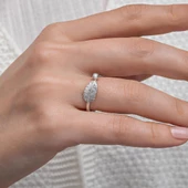 Yaprak Desenli 925 Gümüş Kadın Yüzük thumbnail 7