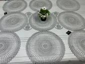 NİVEMESHOME GRİ ÖRME TAKIM 7 PARÇA SUNUMLUK SETİ (RUNNER + SUPLA 6 ADET) - 1