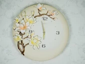 Regal 1012W Ultıma Kabartma Çiçek Desenli 40Cm dekoratif duvar saati - 1