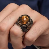 Zultanit Taşlı Ayyıldız Süleyman Mührü 925 Gümüş Yüzük thumbnail 7