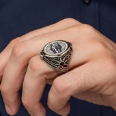 Hasbiyallah Hat Yazılı 925 Gümüş Yüzük thumbnail 4