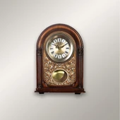 Regal 1731 AP İşlemeli Ahşap desen Masa Saati - 1
