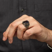 Parlament Mavi Taşlı 925 Gümüş Erkek Yüzük thumbnail 5