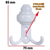 5 Adet Beyaz Vestiyer Askı Duvar Askısı Dolap Elbise Kıyafet Çanta Mobilya Askılığı Alia Beyaz Metal - 2