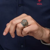 Mührü Süleyman İşleme Sekizgen Zorbey Serisi 925 Gümüş Erkek Yüzük thumbnail 4