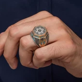 Mührü Süleyman İşleme Sekizgen Zorbey Serisi 925 Gümüş Erkek Yüzük thumbnail 3